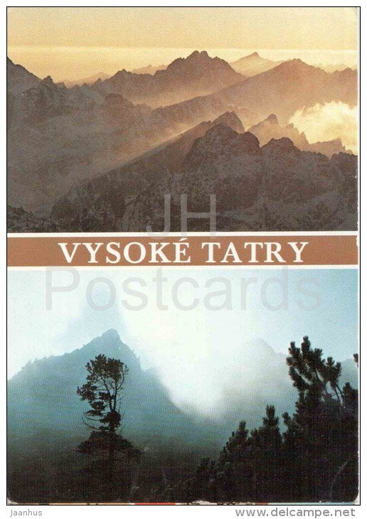 The High Tatras - View from Lomnicky Peak , 2632 - Zabia Bielovodska valley - mountain - Czechoslovakia - Czech - used - JH Postcards
