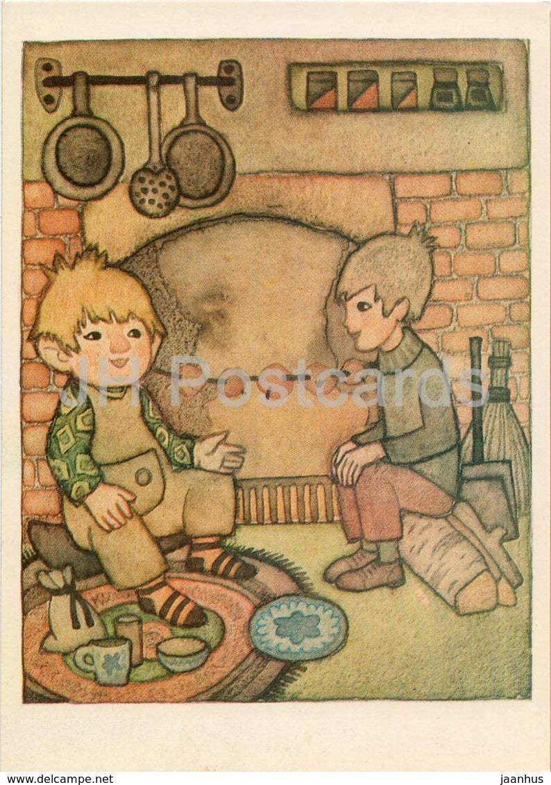 Karlsson-on-the-Roof by Astrid Lindgren - Boy - 2 - illustration by N. Poplavskaya - 1976 - Russia USSR - unused - JH Postcards