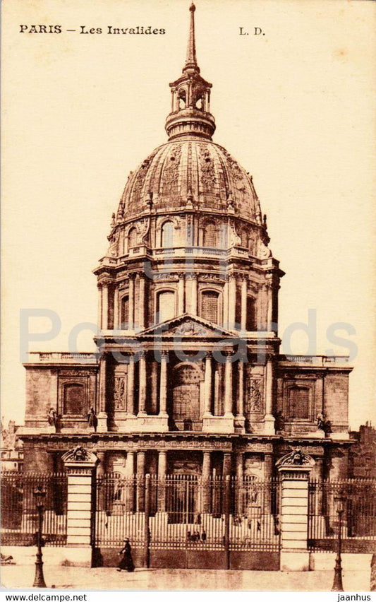 Paris - Les Invalides - LD - old postcard - France - unused - JH Postcards