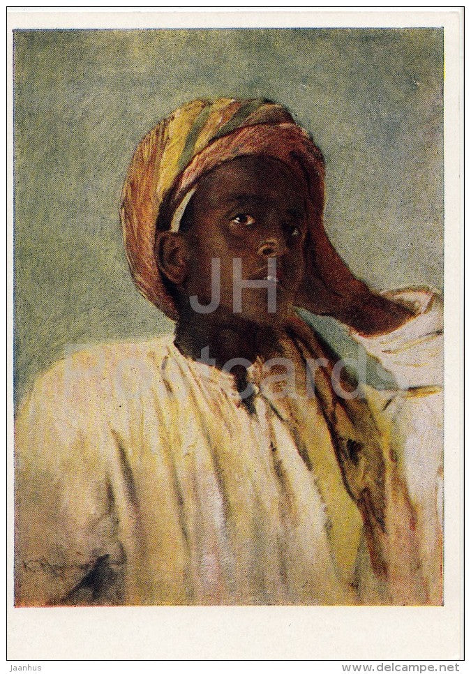painting by K. Makovsky - Arab Boy , 1876 - Russian art - 1963 - Russia USSR - unused - JH Postcards