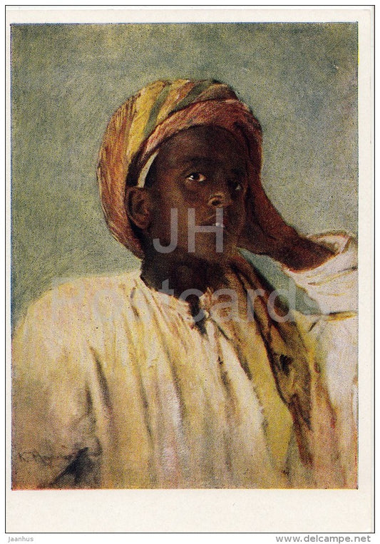 painting by K. Makovsky - Arab Boy , 1876 - Russian art - 1963 - Russia USSR - unused - JH Postcards