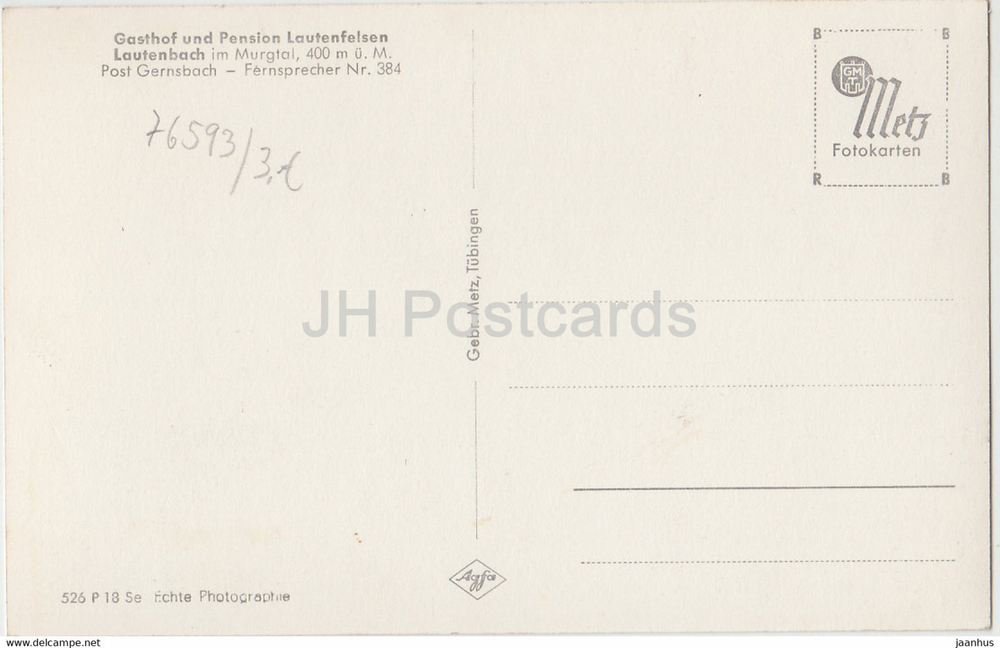 Gashof und Pension Lautenfelsen - Lautenbach im Murgtal - Deutschland - unbenutzt