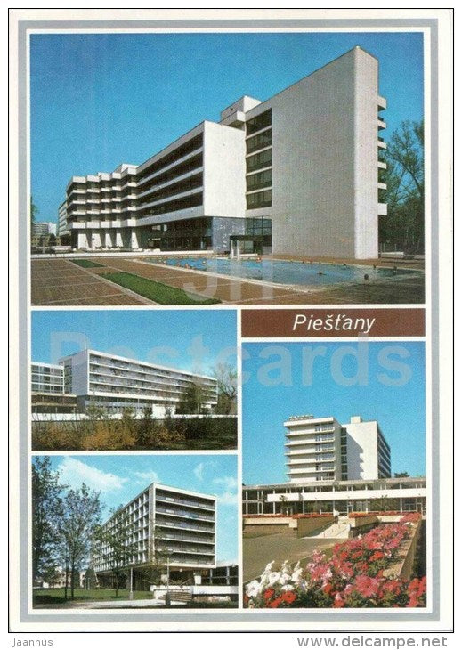 Spa houses Balnea Esplanade , Balnea Splendid , Balnea Palace - Piestany - Czechoslovakia - Slovakia - used 1989 - JH Postcards