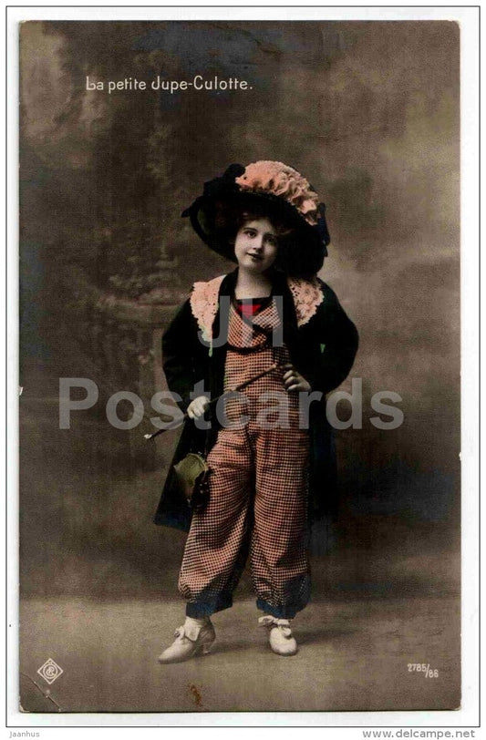 girl - children - La Petit Jupe-Culotte - hat - 2785/86 - circulated in Imperial Russia Estonia 1911 - JH Postcards