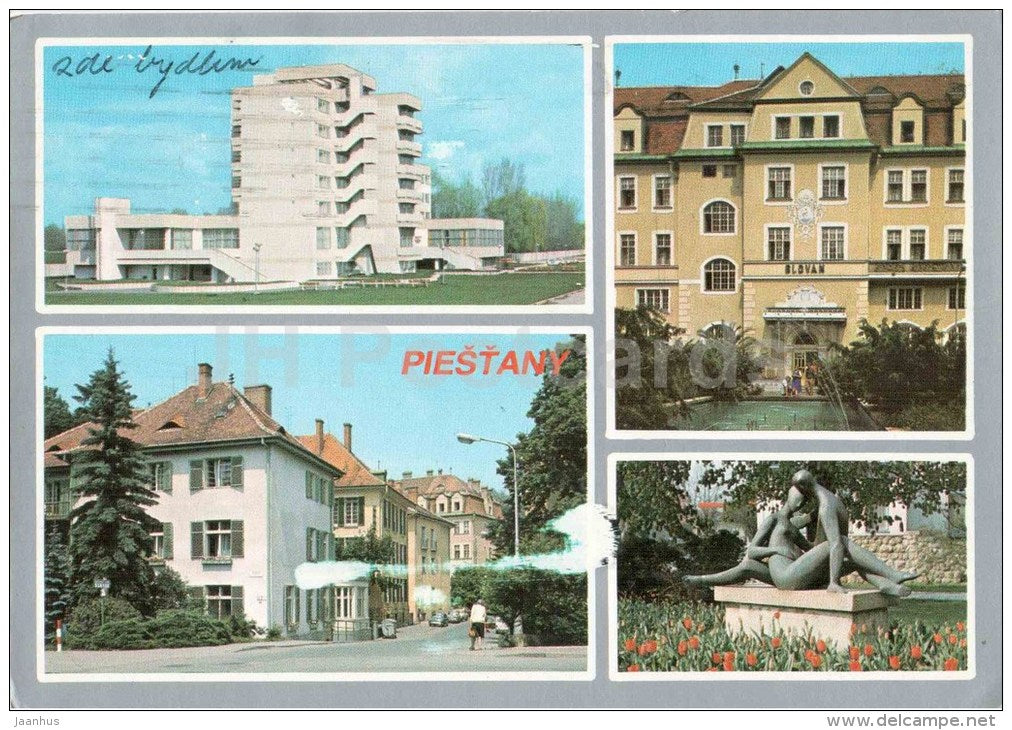 spa park - convalescent home - Spa house Slovan - Piestany - Czechoslovakia - Slovakia - used 1981 - JH Postcards