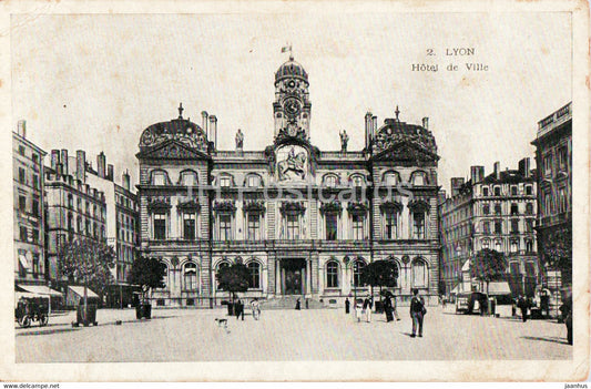 Lyon - Hotel de Ville - 2 - old postcard - 1905 - France - used - JH Postcards