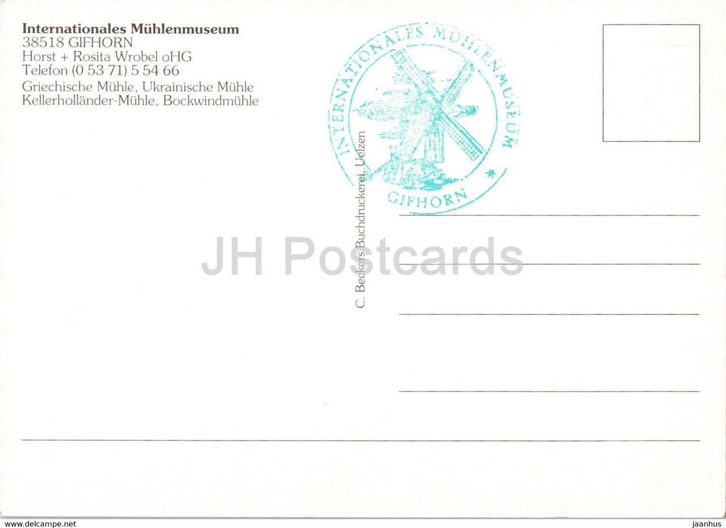 Internationales Muhlenmuseum - Gifhorn - windmill - Germany - unused