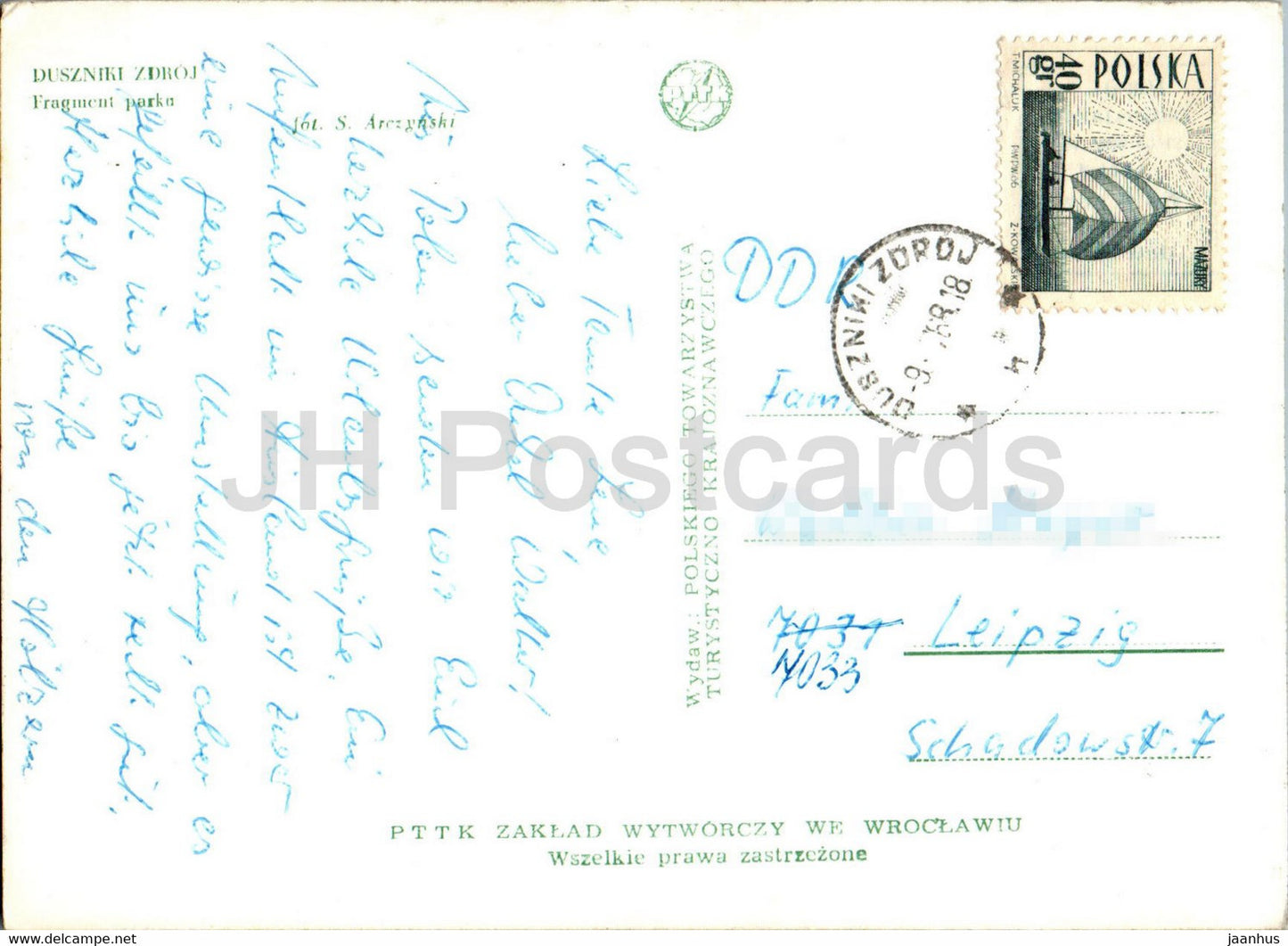 Duszniki Zdroj - Fragment parku - part of the park - 1968 - Poland - used