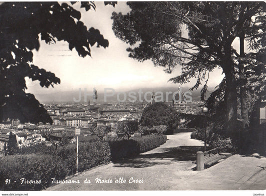 Firenze - Florence - Panorama da Monte alle Croci - 91 - old postcard - 1954 - Italy - used - JH Postcards