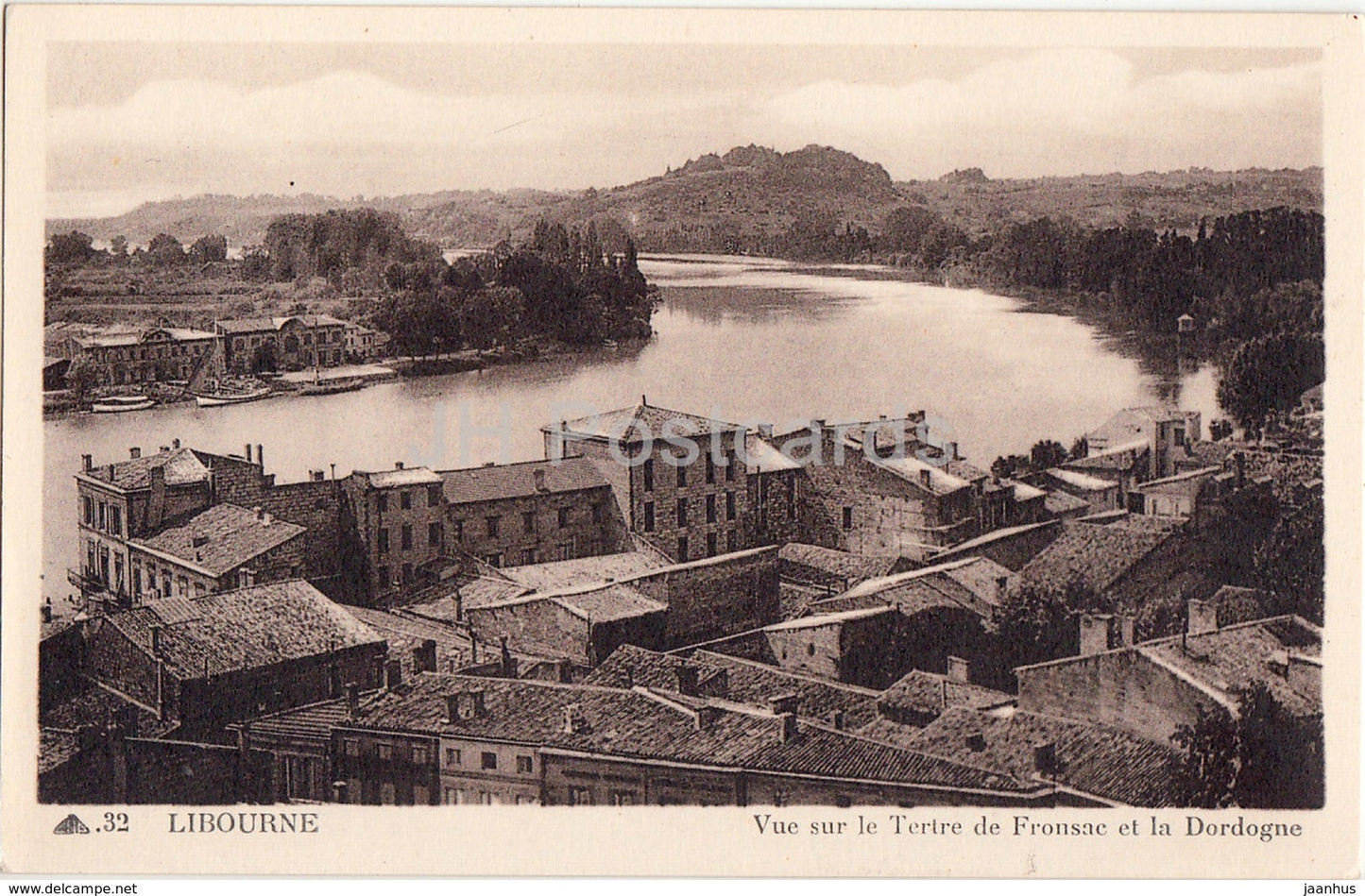 Libourne - Vue sur le Tertre de Fronsac et la Dordogne - 32 - old postcard - France - unused - JH Postcards