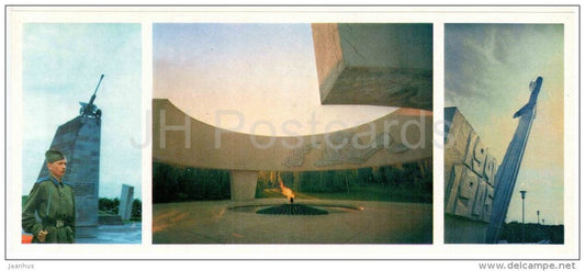 monument to the Heroes of WWII - cannon - soldier - Rostov-on-Don - Rostov-na-Donu - Russia USSR - 1974 - unused - JH Postcards