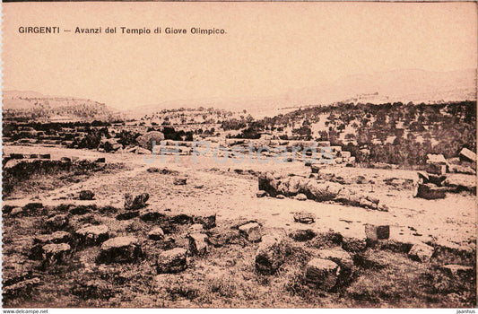 Girgenti - Avanzi del Tempio di Giove Olimpico - Jupiter Temple - ancient world - old postcard - Italy - unused - JH Postcards