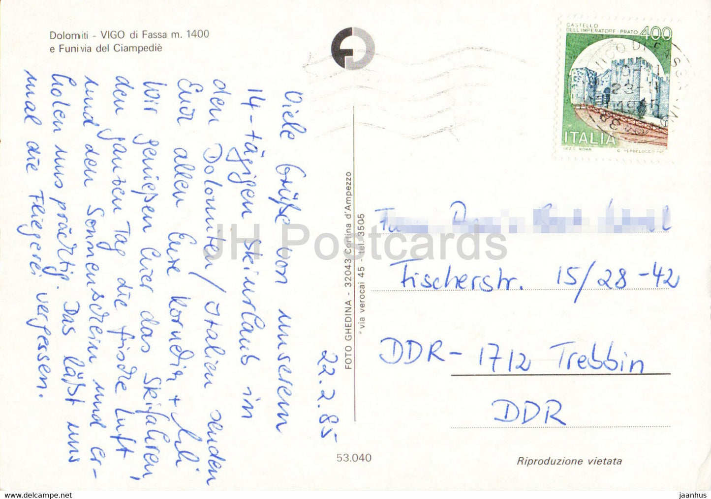 Vigo di Fassa - Dolomiti - cable car - multiview - 1985 - Italy - used