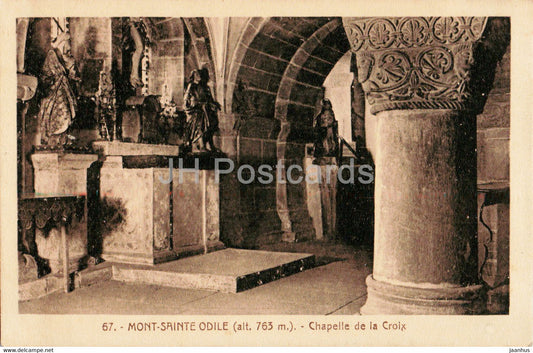 Mont Sainte Odile 763 m - Chapelle de la Croix - 67 - old postcard - 1921 - France - used - JH Postcards