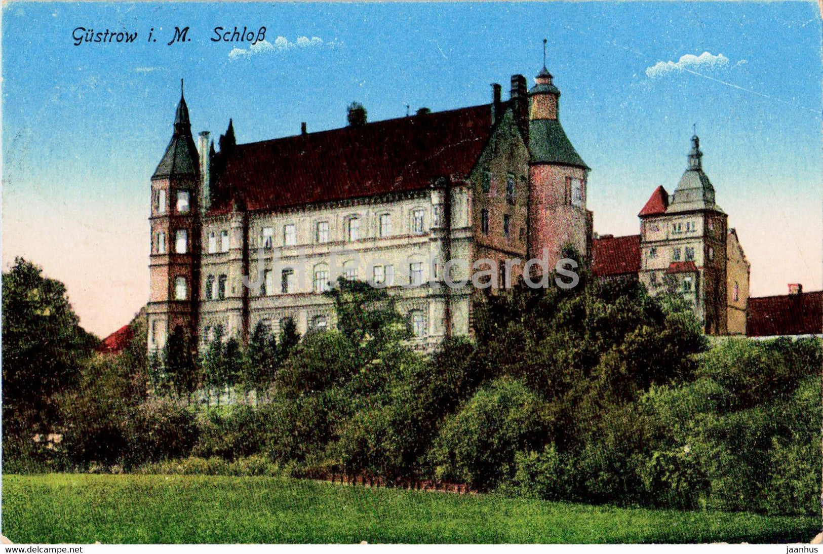 Gustrow i M - Schloss - castle - old postcard - Germany - used - JH Postcards
