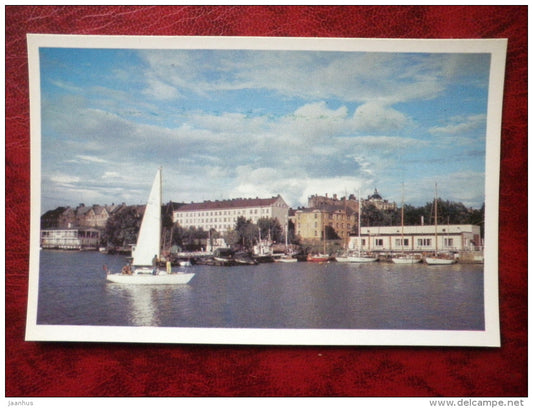 Boat Station - sailboat - Riga - 1980 - Latvia USSR - unused - JH Postcards