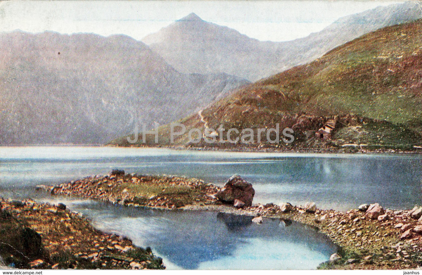 Snowdon from Llyn Llydau - Portmadoc Station - Celesque Series - old postcard - Wales - United Kingdom - unused - JH Postcards