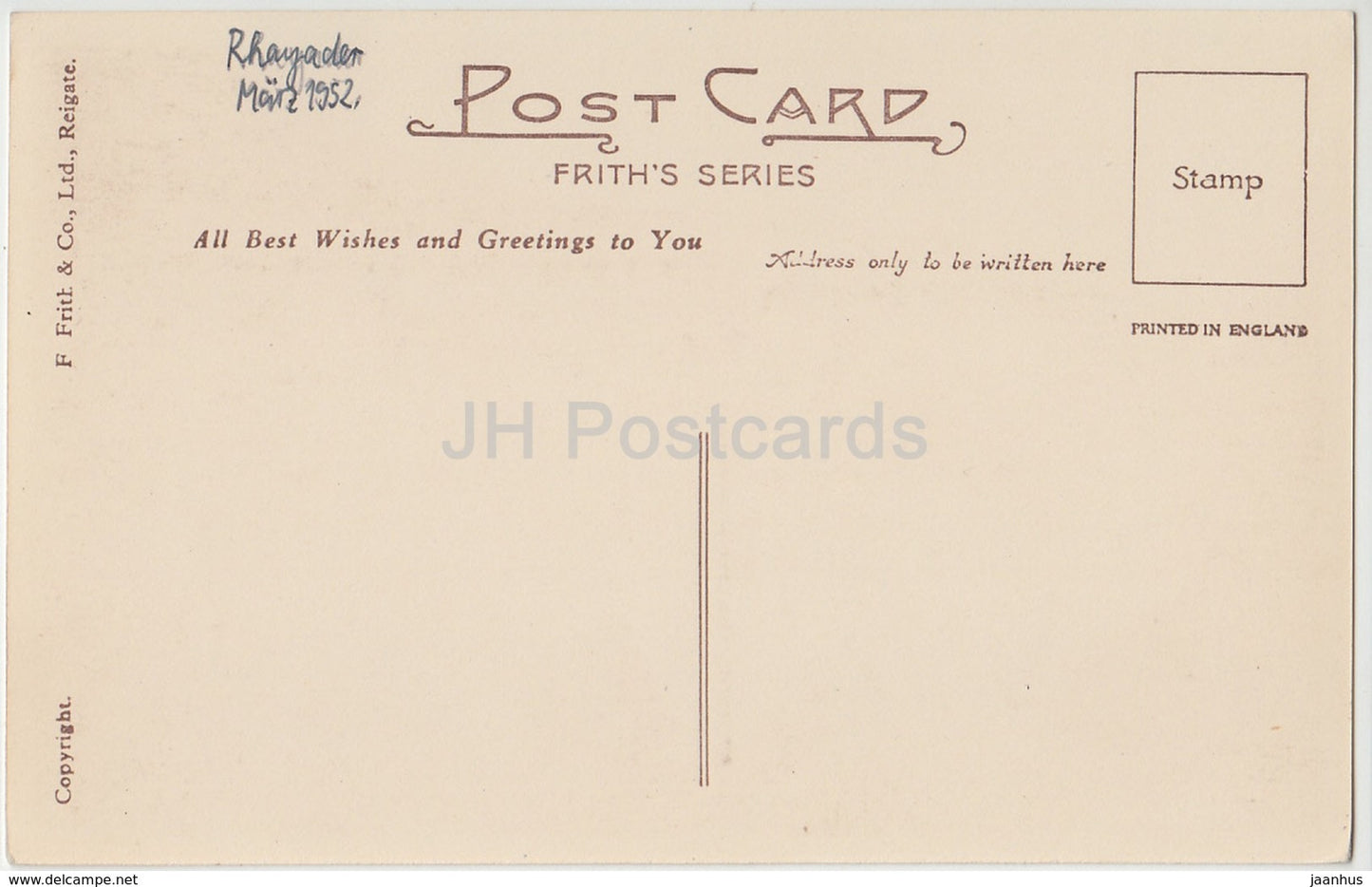 Rhayader - Elan Valley - Craig Goch Dam - 1952 - United Kingdom - Wales - used