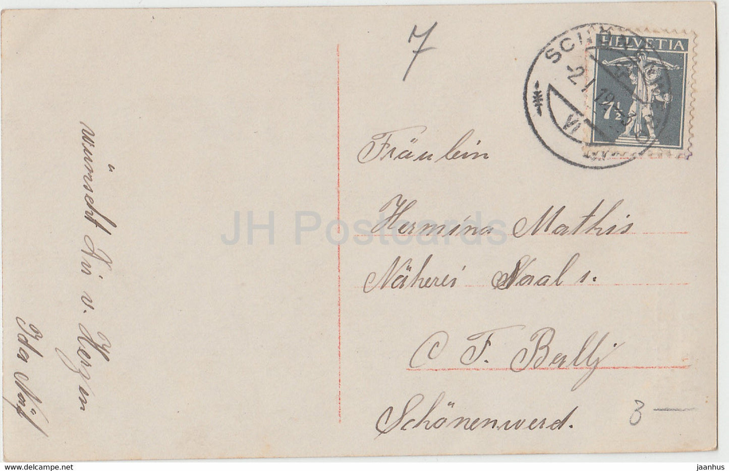 Carte de vœux du Nouvel An - Herzliche Neujahrsgrusse - horloge - femme - 5660/1 - carte postale ancienne - 1919 - Allemagne - utilisé
