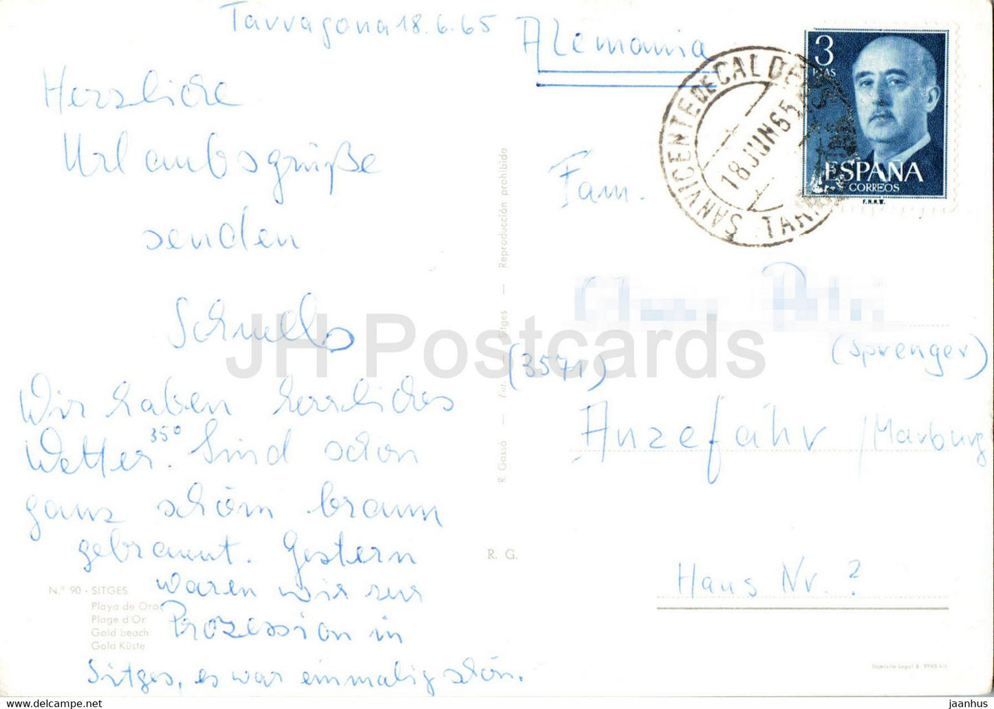 Sitges - Playa de Oro - Gold beach - multiview - 90 - 1965 - Espagne - occasion