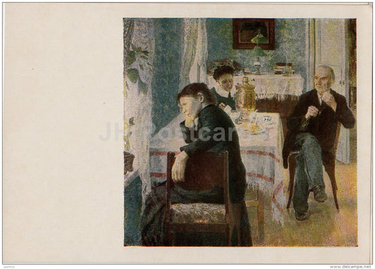 painting  by V. Baksheyev - Worldly prose , 1892-93 - Russian art - 1956 - Russia USSR - unused - JH Postcards