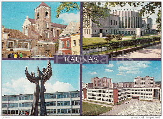 Old Town - Youth sculpture - Art Museum - Kaunas - 1981 - Lithuania USSR - unused - JH Postcards