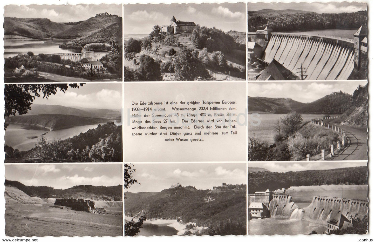 Edelstalsperre - Ferienland Waldeck - Waldeck am Edersee - 1959 - Germany - used - JH Postcards