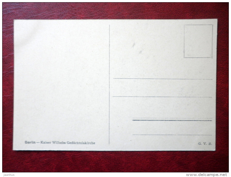 Kaiser Wilhelm Gedächtniskirche - church - Berlin - old postcard - Germany - unused - JH Postcards