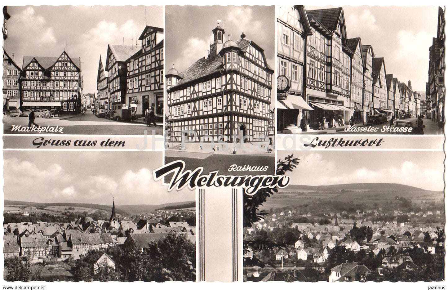 Gruss aus dem Luftkurort Melsungen - Marktplatz - Kasseler Strasse - Rathaus - Germany - unused - JH Postcards