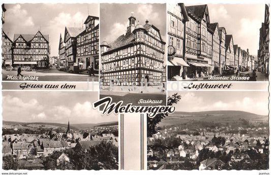 Gruss aus dem Luftkurort Melsungen - Marktplatz - Kasseler Strasse - Rathaus - Germany - unused - JH Postcards