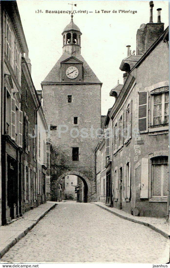 Beaugency - La Tour de l'Horloge - The Clock Tower - 138 - old postcard - France - unused - JH Postcards