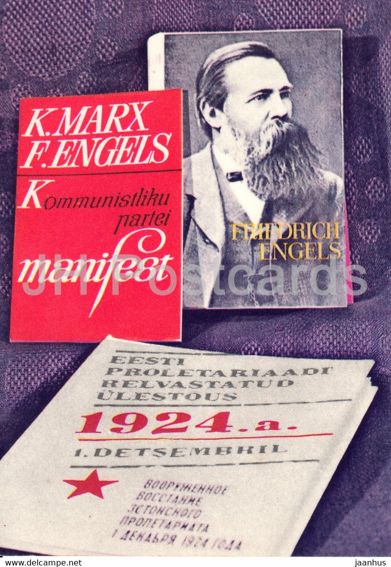 The Communist Manifesto by Marx and Engels - The Armed Uprising - Estonian Printed Book - 1975 - Estonia USSR - unused - JH Postcards