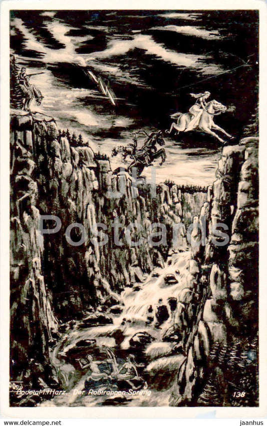 Die Rosstrappensage - Bodetal i Harz - old postcard - 1929 - Germany - used - JH Postcards