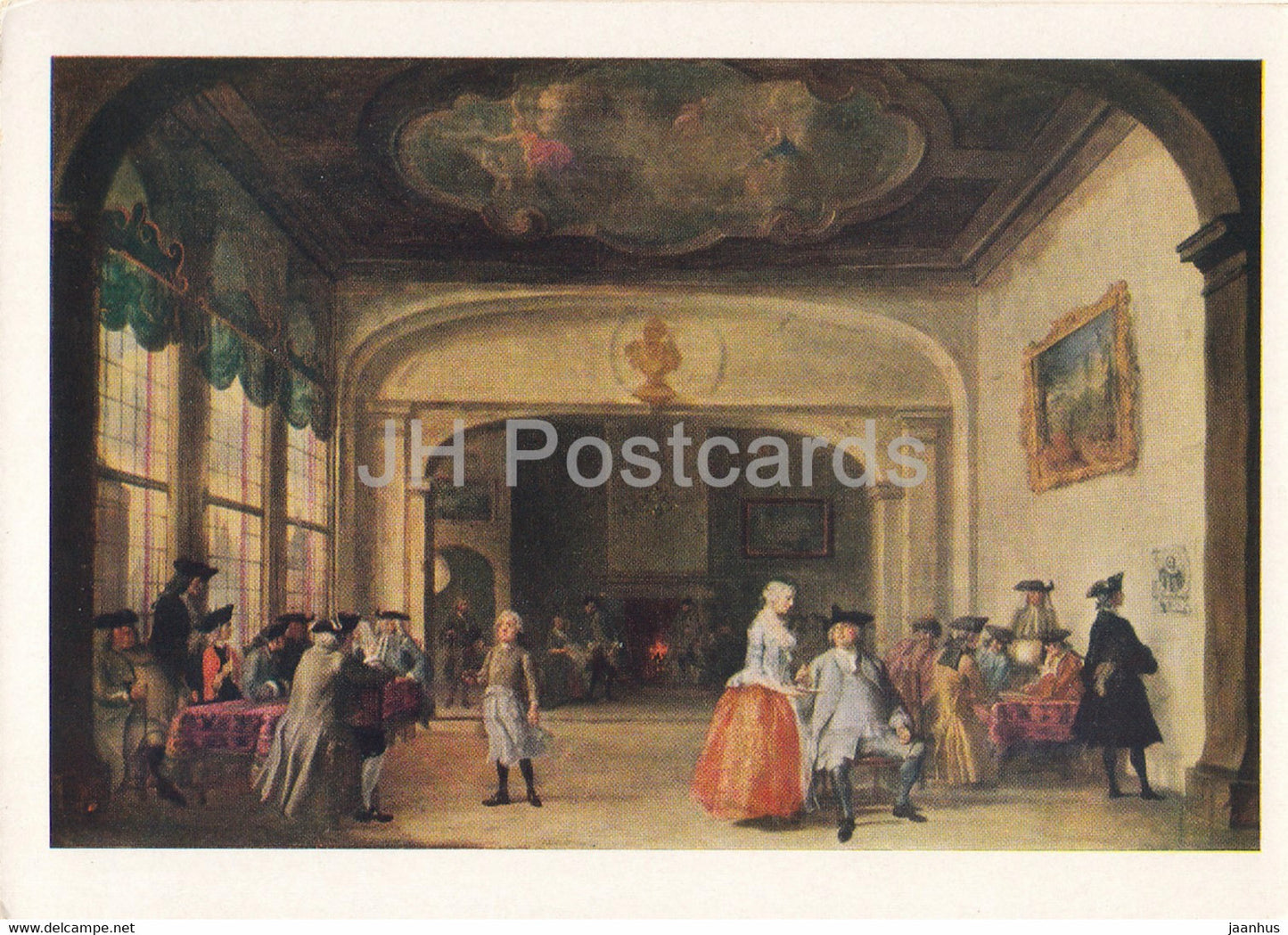 painting by Cornelis Troost - Restaurant - Dutch art - 1961 - Russia USSR - unused - JH Postcards