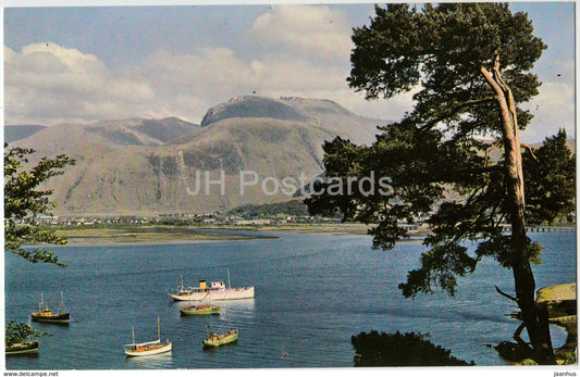 Fort William and Ben Nevis from across Loch Linnhe - boat - PT36214 -1970 - United Kingdom - Scotland - used - JH Postcards