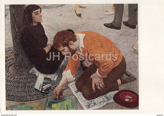 painting by Geliy Korzhev - The Artist - Russian art - 1965 - Russia USSR - unused - JH Postcards