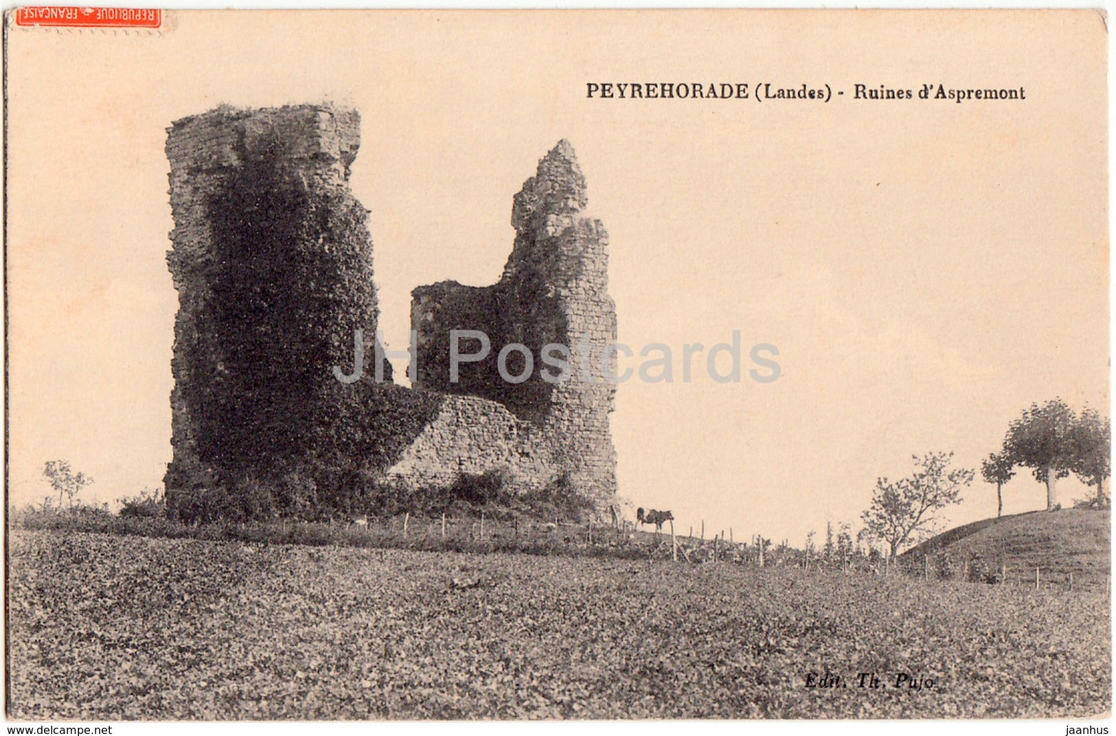 Peyrehorade - Ruines d'Aspremont - 1916 - old postcard - France - used - JH Postcards