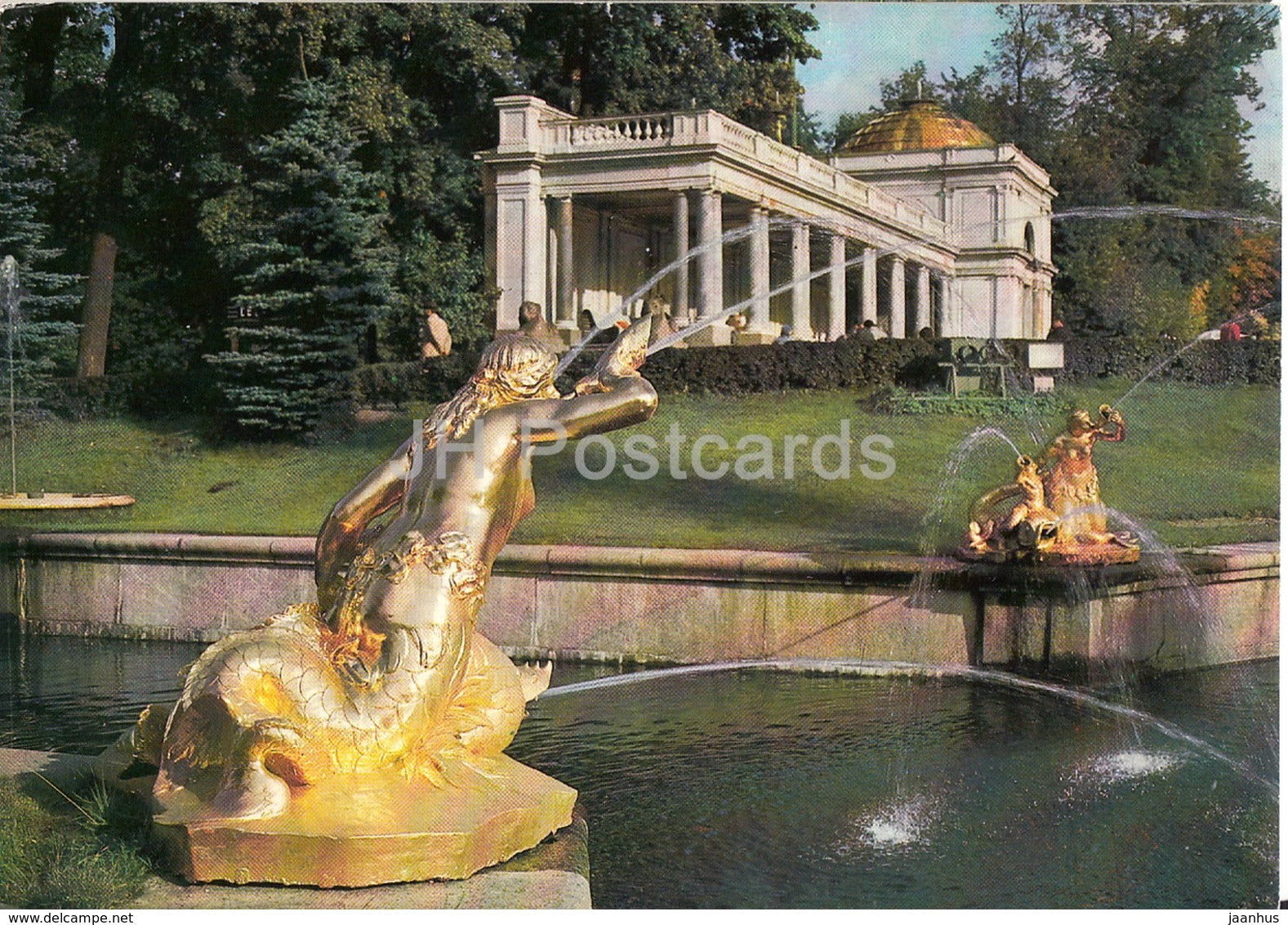 Petrodvorets - The Pool of the Great Cascade - The Naiad and Triton - fountains - 1983 - Russia USSR - unused - JH Postcards
