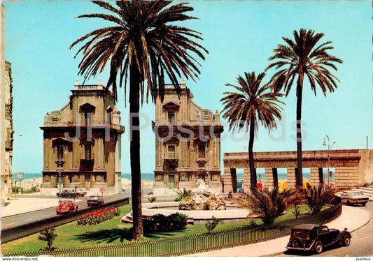 Palermo - Cavallo Marino e Porta Felice - old car - 1985 - Italy - used - JH Postcards