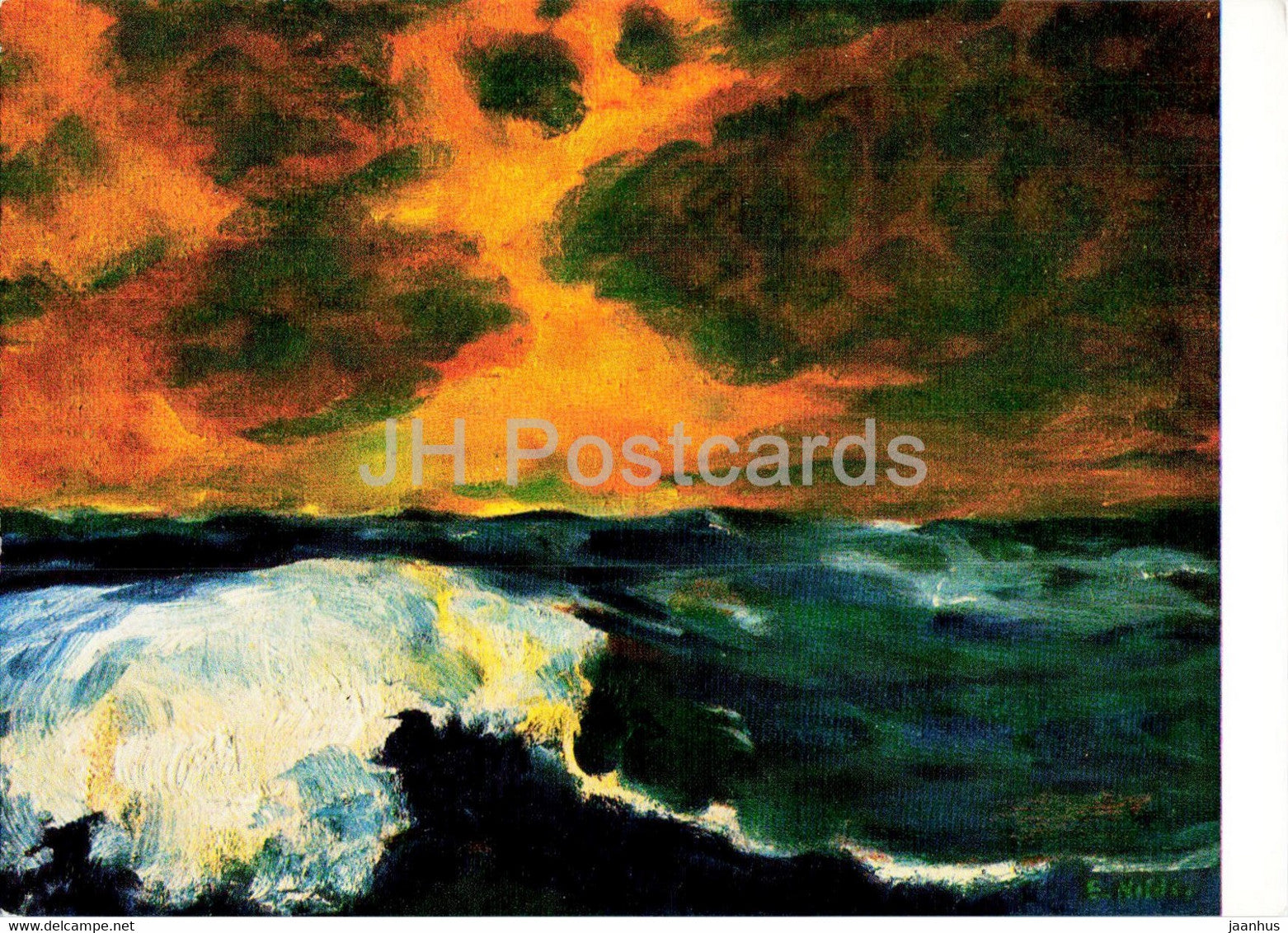 painting by Emil Nolde - Meer III - Ocean III - German art - Germany - unused - JH Postcards