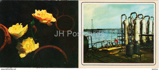 Neftyanye Kamni - Neft Daslari - Oil Plant - Oil Rigs - 1975 - Azerbaijan USSR - unused - JH Postcards