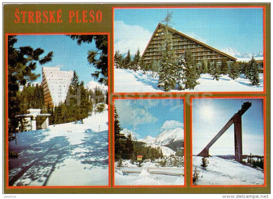 Ski jumping hill - hotel Patria , Panorama - Vysoke Tatry - High Tatras - Czechoslovakia - Slovakia - unused - JH Postcards