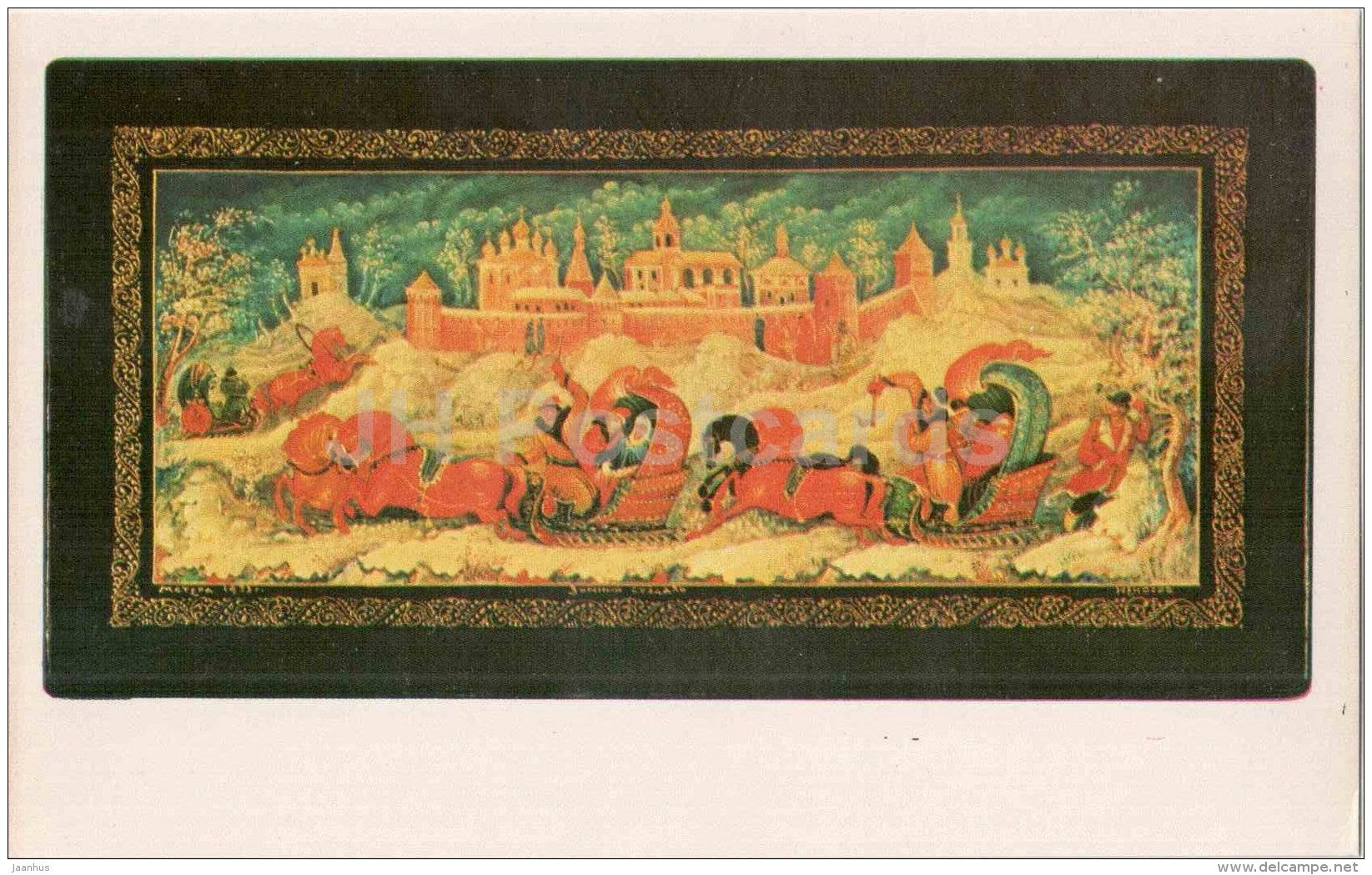 by Vladislav Nekosov - Old-Time Suzdal in Winter - Lacquered Miniatures from Mstiora - 1982 - Russia USSR - unused - JH Postcards
