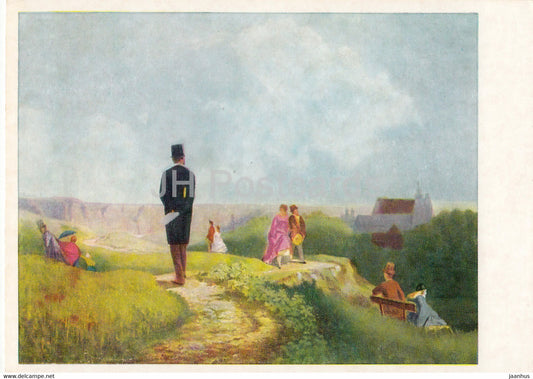 painting by Carl Spitzweg - Der Hagestolz - The Bachelor - 678 - German art - Germany DDR - unused - JH Postcards