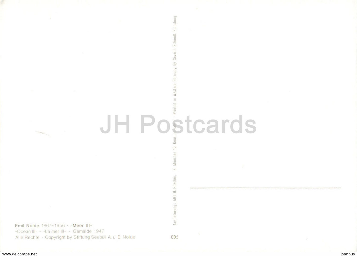 painting by Emil Nolde - Meer III - Ocean III - German art - Germany - unused