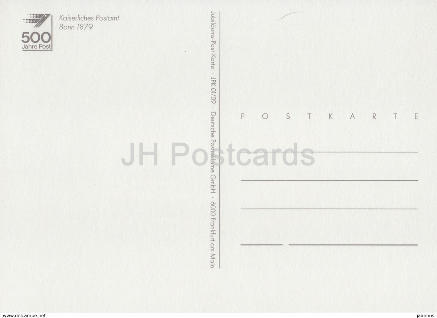 Kaiserliches Postamt Bonn 1879 - Poste impériale - illustration - Allemagne - inutilisé