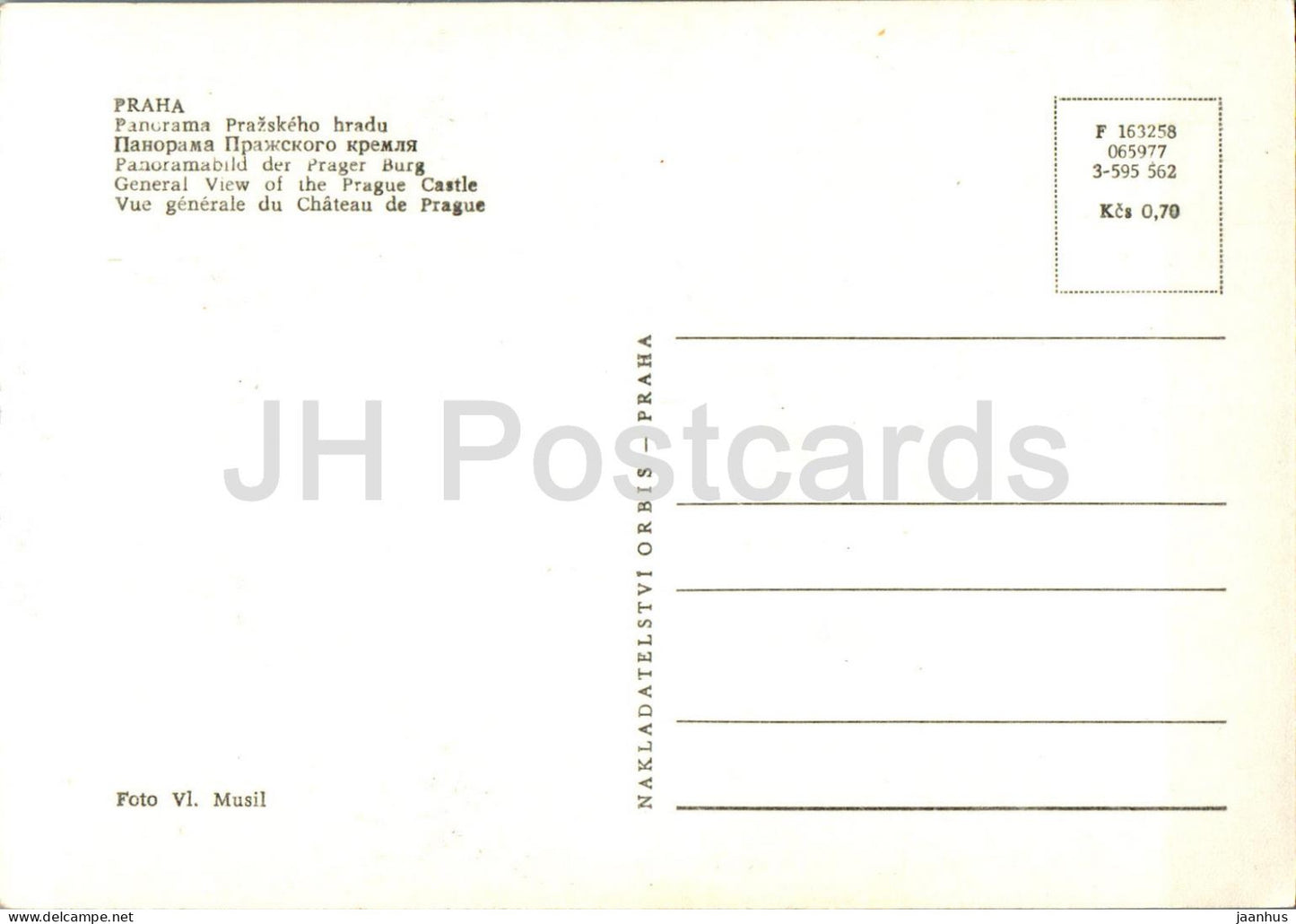 Praha - Prag - Gesamtansicht der Prager Burg - 163258 - Tschechische Republik - Tschechoslowakei - unbenutzt