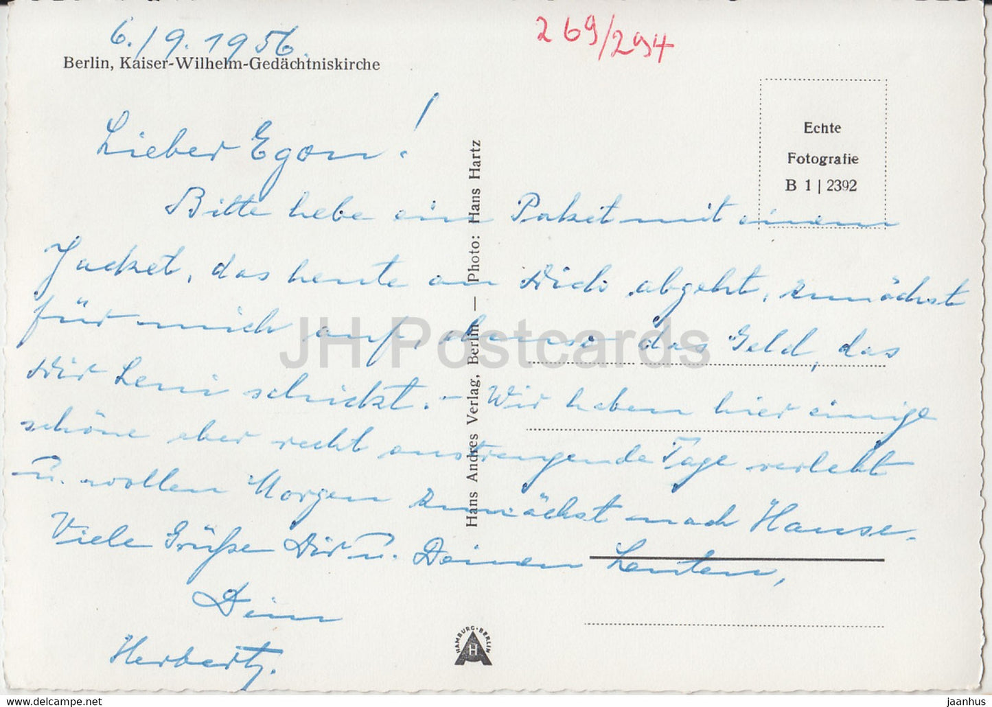 Berlin - Kaiser Wilhelm Gedachtniskirche - church - 1956 - Germany - used