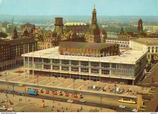 Dresden - Kulturpalast - tram - DDR - Germany - 1988 - used - JH Postcards