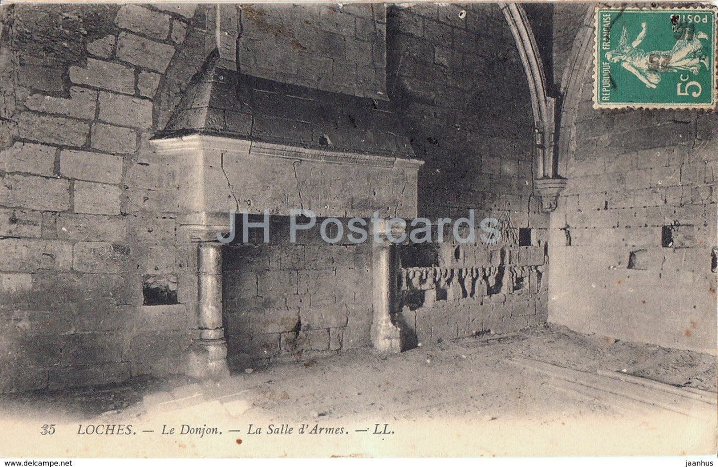Loches - Le Donjon - La Salle d'Armes - castle - 35 - old postcard - 1915 - France - used